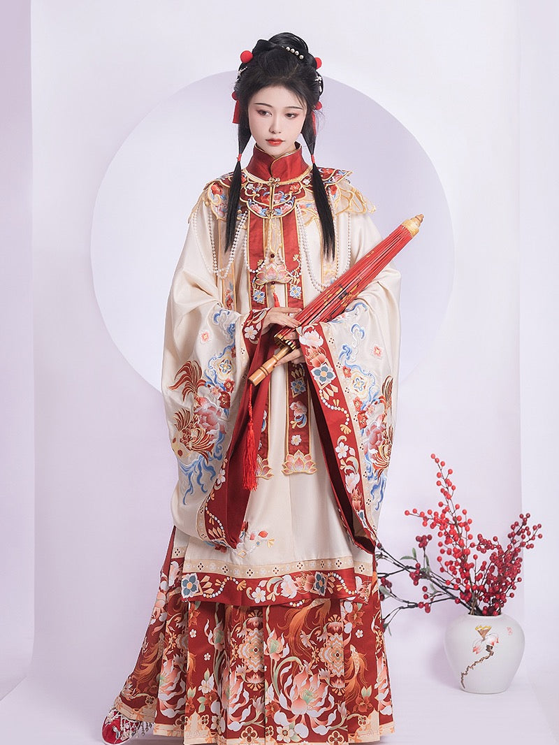 Ming Dynasty Hanfu, Robe, Bridal, Mamianqun, Nixi