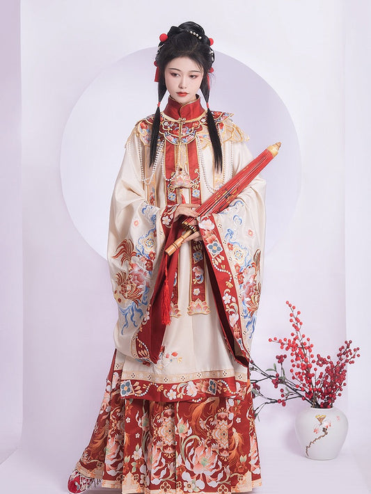 Ming Dynasty Hanfu, Robe, Bridal, Mamianqun, Nixi