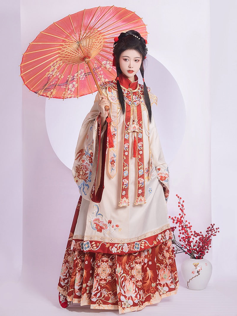 Ming Dynasty Hanfu, Robe, Bridal, Mamianqun, Nixi