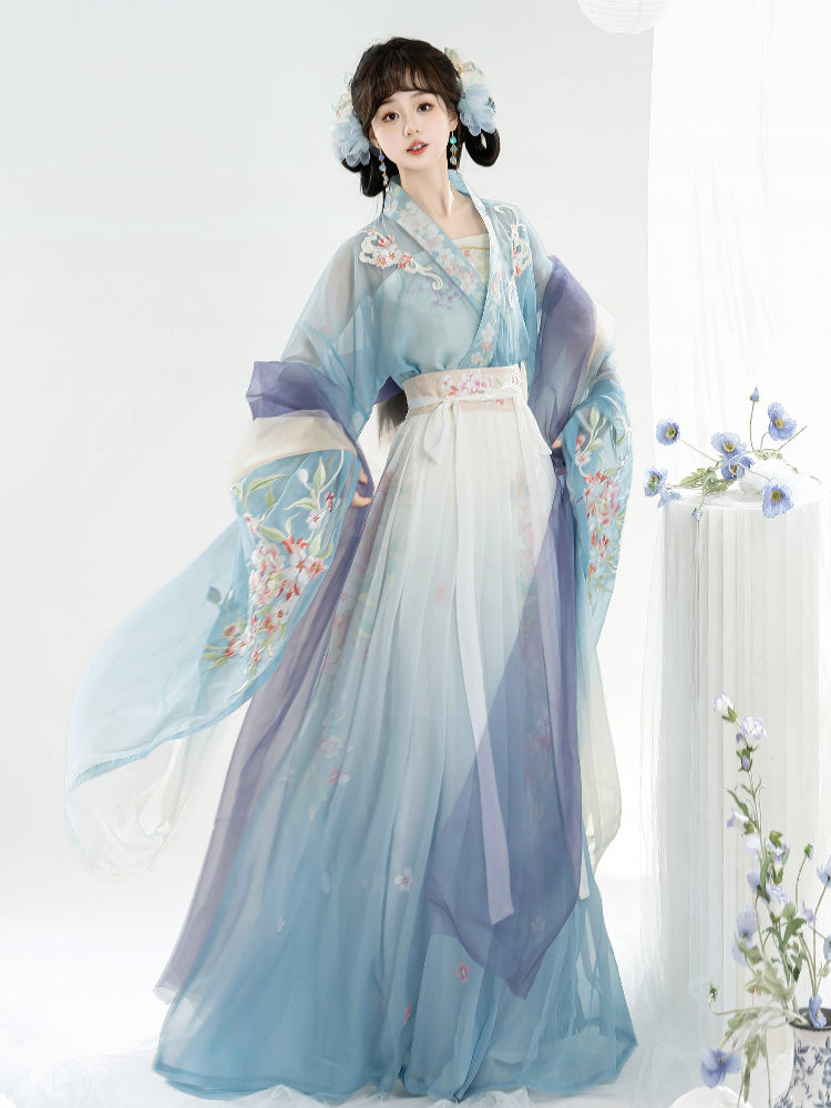 Flower Kite 鸢月 - Wei Jin Style Qiyao Ruqun Spring and Summer Hanfu