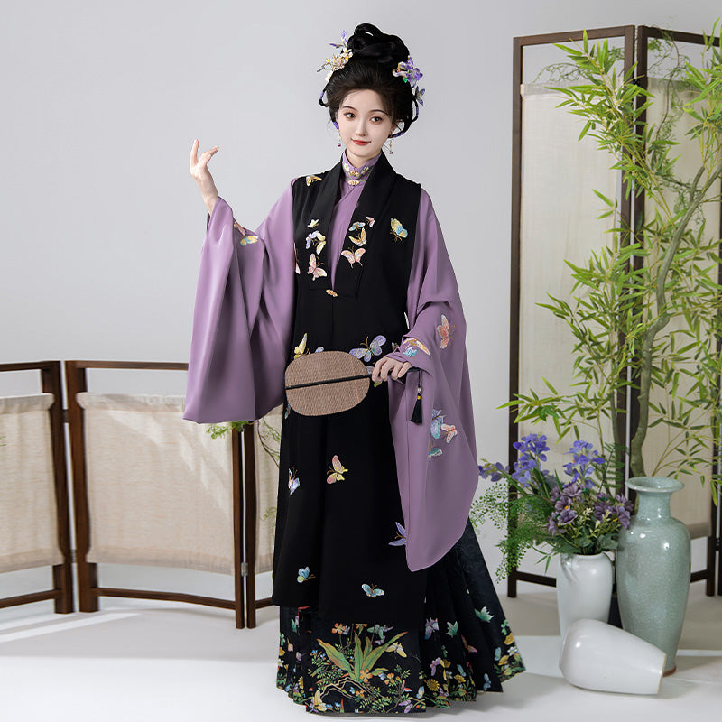 Mysteries of Butterflies - Bijia & Mamianqun Ming Dynasty Hanfu Set