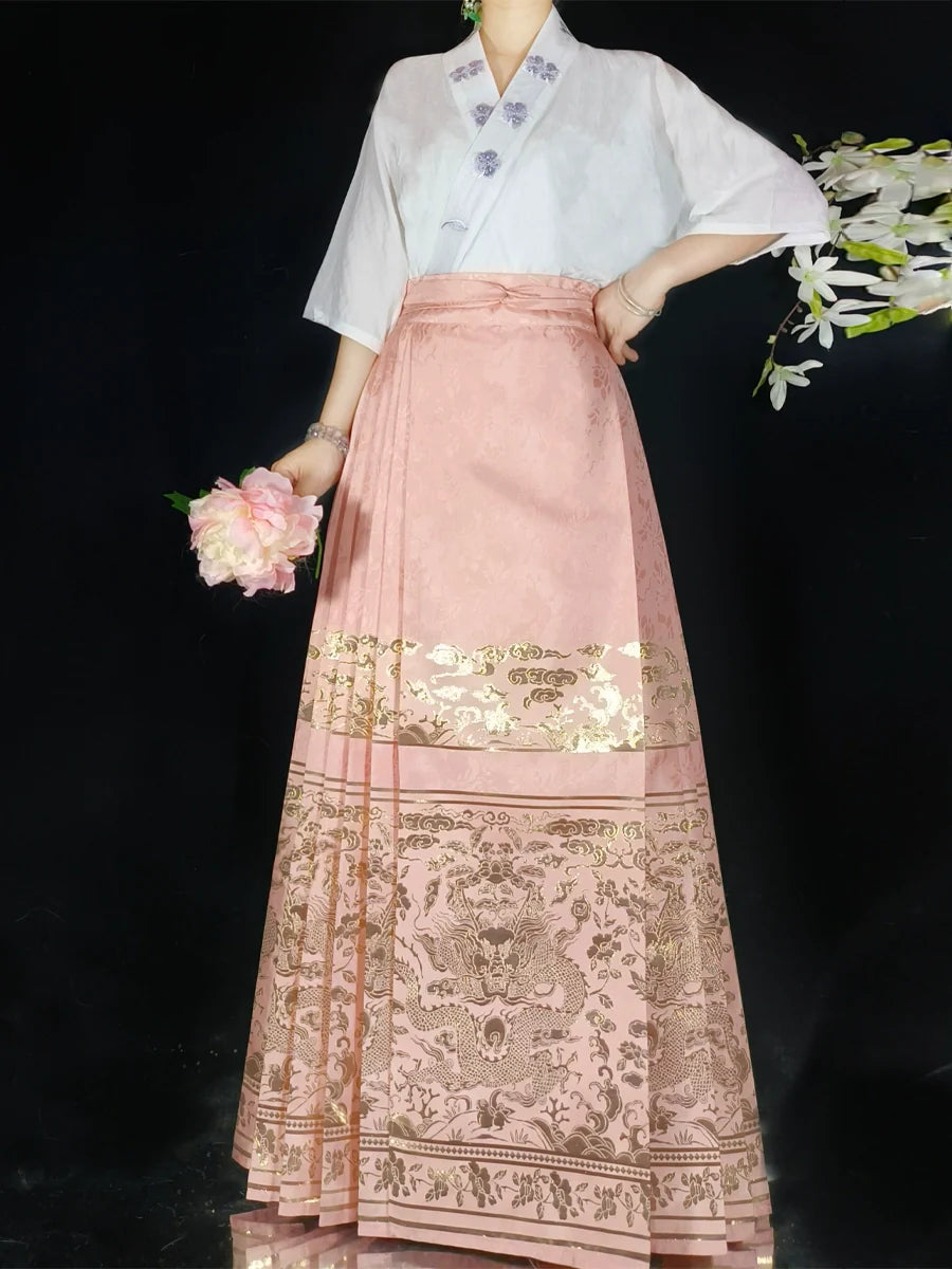 Sweet Romance - New Chinese Style Ming Dynasty Hanfu Matching Set