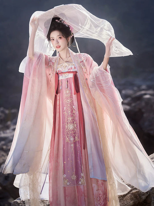 White Jade Jewels 白玉宝珠 - Tang Dynasty Style Hanfu Dress Heziqun