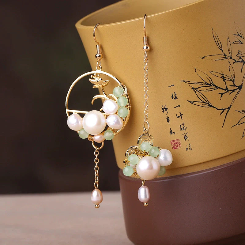 Pearl Tassels Chinese Style Earrings