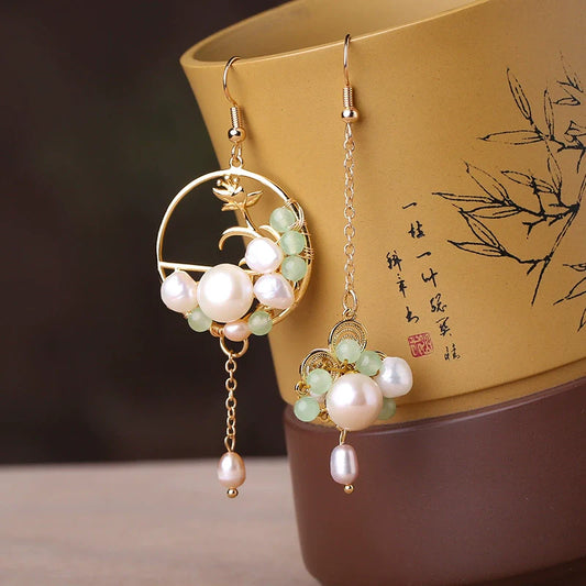 Pearl Tassels Chinese Style Earrings