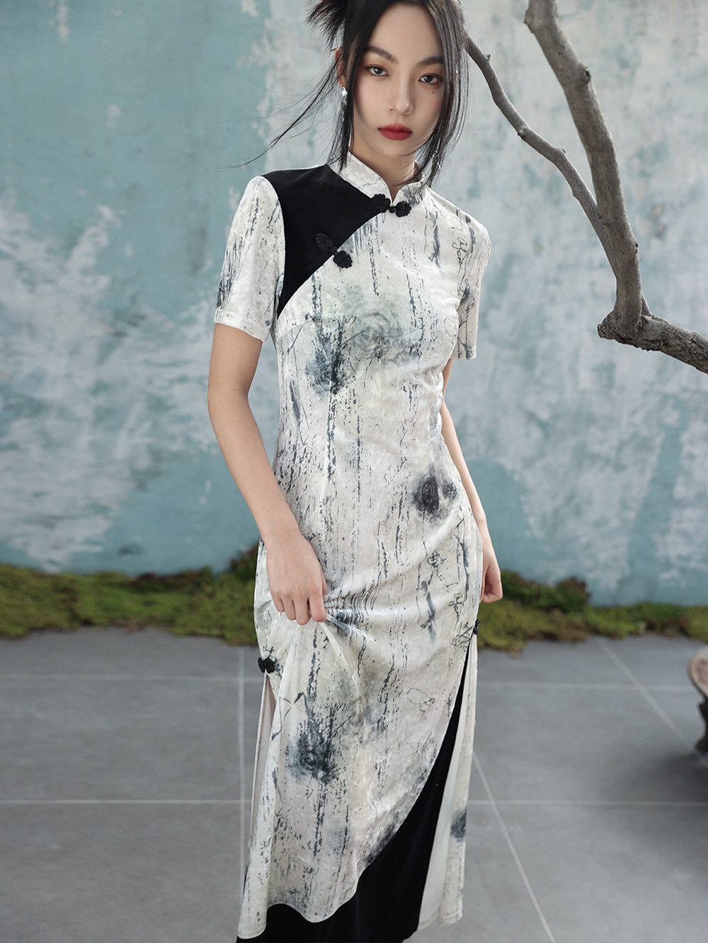 Velvet Fleur - Women's Summer New Chinese Style Cheongsam Dress