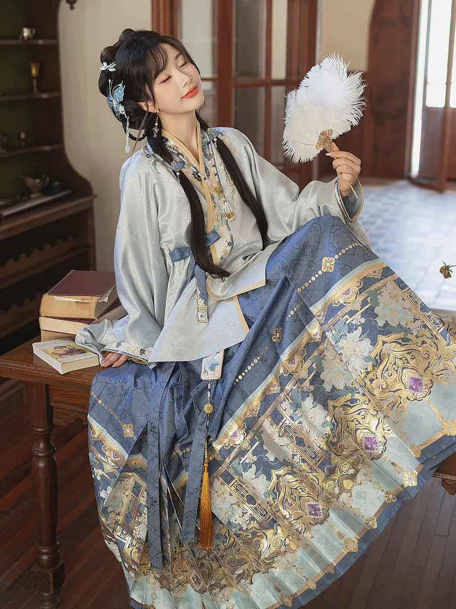 Ming Dynasty Hanfu, Aoqun, Modern, Octagonal Scenery 八角景