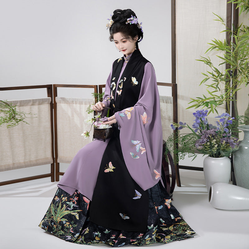 Mysteries of Butterflies - Bijia & Mamianqun Ming Dynasty Hanfu Set
