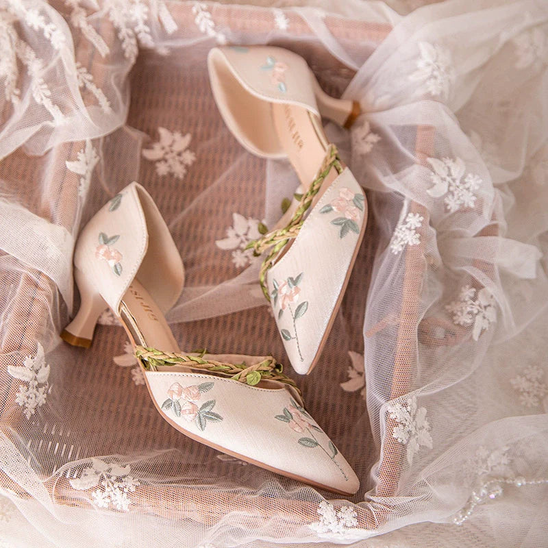 Addison - Flower Vines Qipao Heels