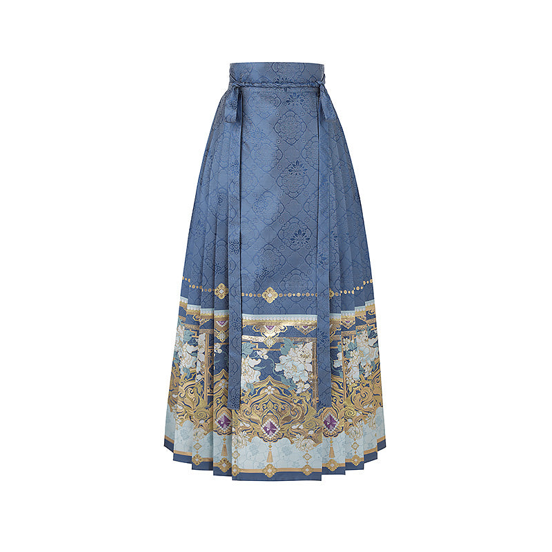 Octagonal Scenery 八角景 - Pipa Sleeve Top & Mamianqun Ming Dynasty Hanfu Set