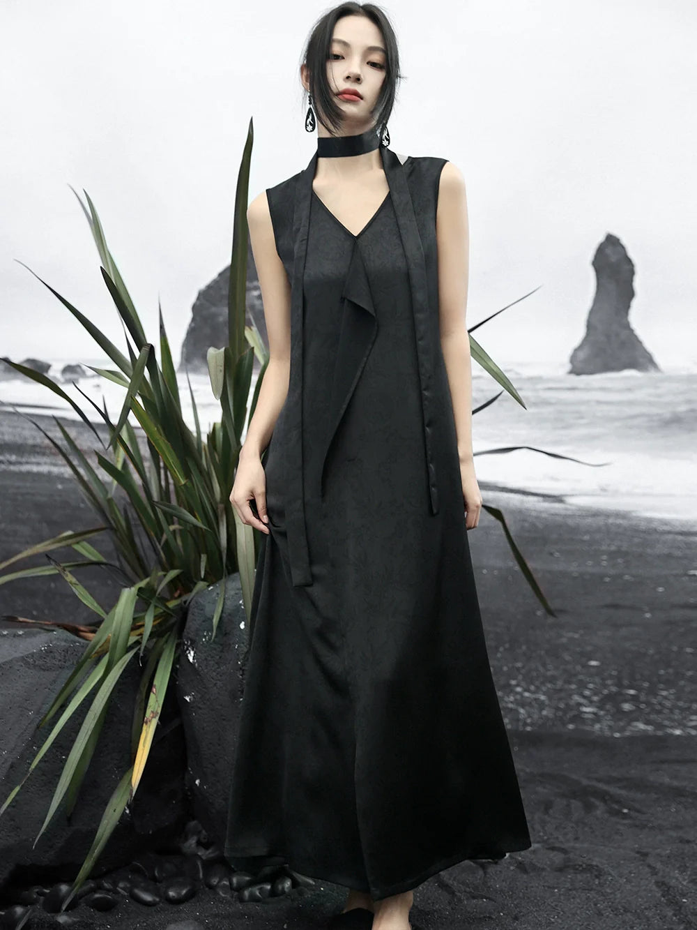 New Chinese Style Satin Dress: Twilight