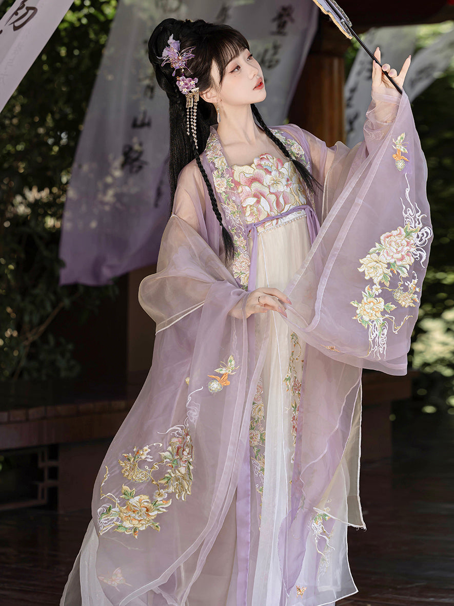 White Peony 白芍 - Tang Dynasty Style Hanfu Dress Heziqun