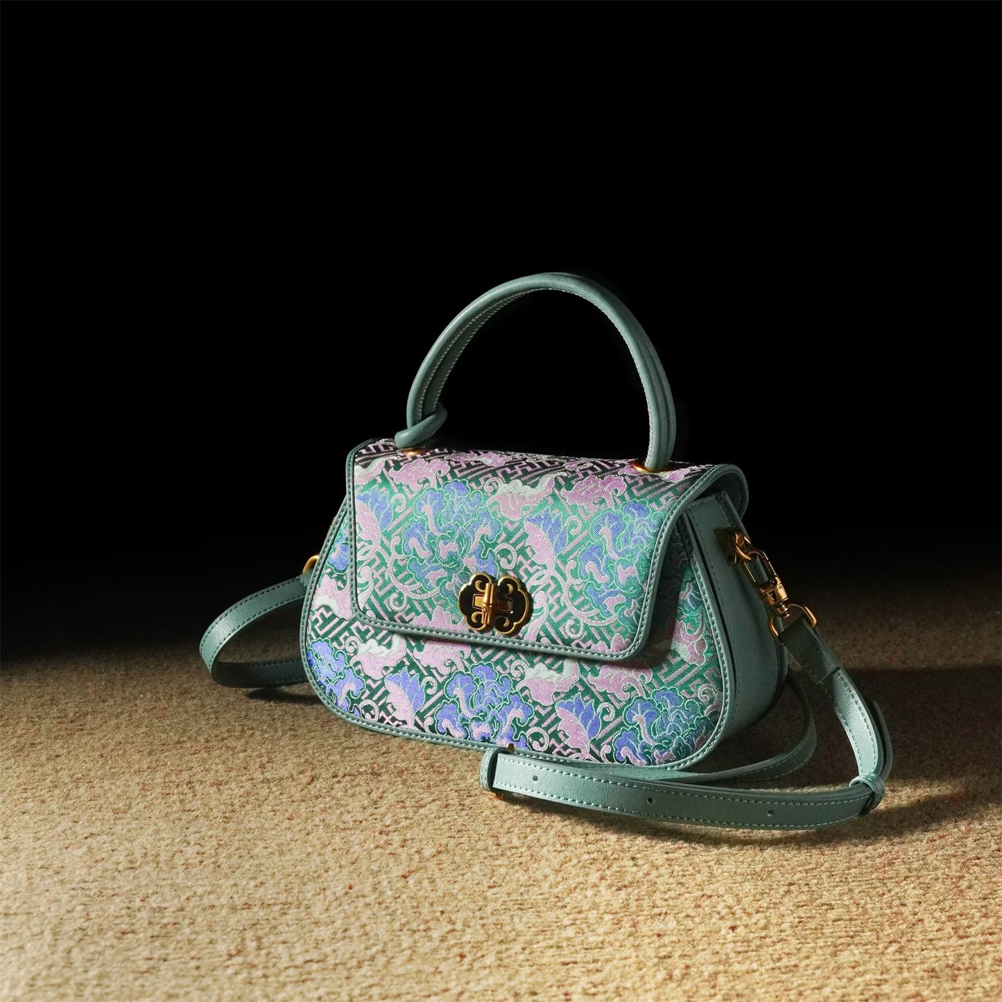 Court Feast Song Brocade Crossbody Shoulder Bag for Women