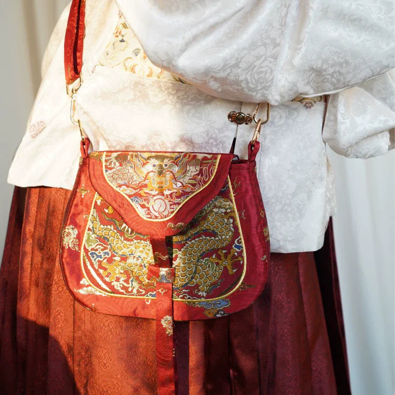 Gold Dragon Crossbody Merchant Bag for Women