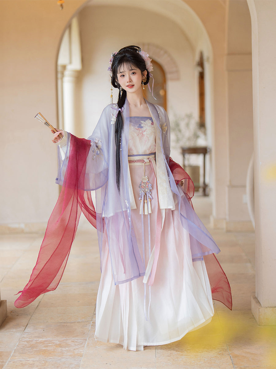 Zi Xun 紫薰 - Fairy Spring and Summer Daily Song Dynasty Style Qiyao Ruqun Hanfu (Preorder)