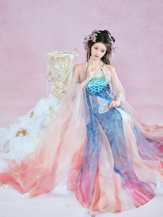Mermaid Goddess - Tang Dynasty Style Hanfu Dress Heziqun