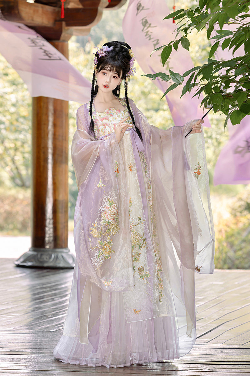 White Peony 白芍 - Tang Dynasty Style Hanfu Dress Heziqun
