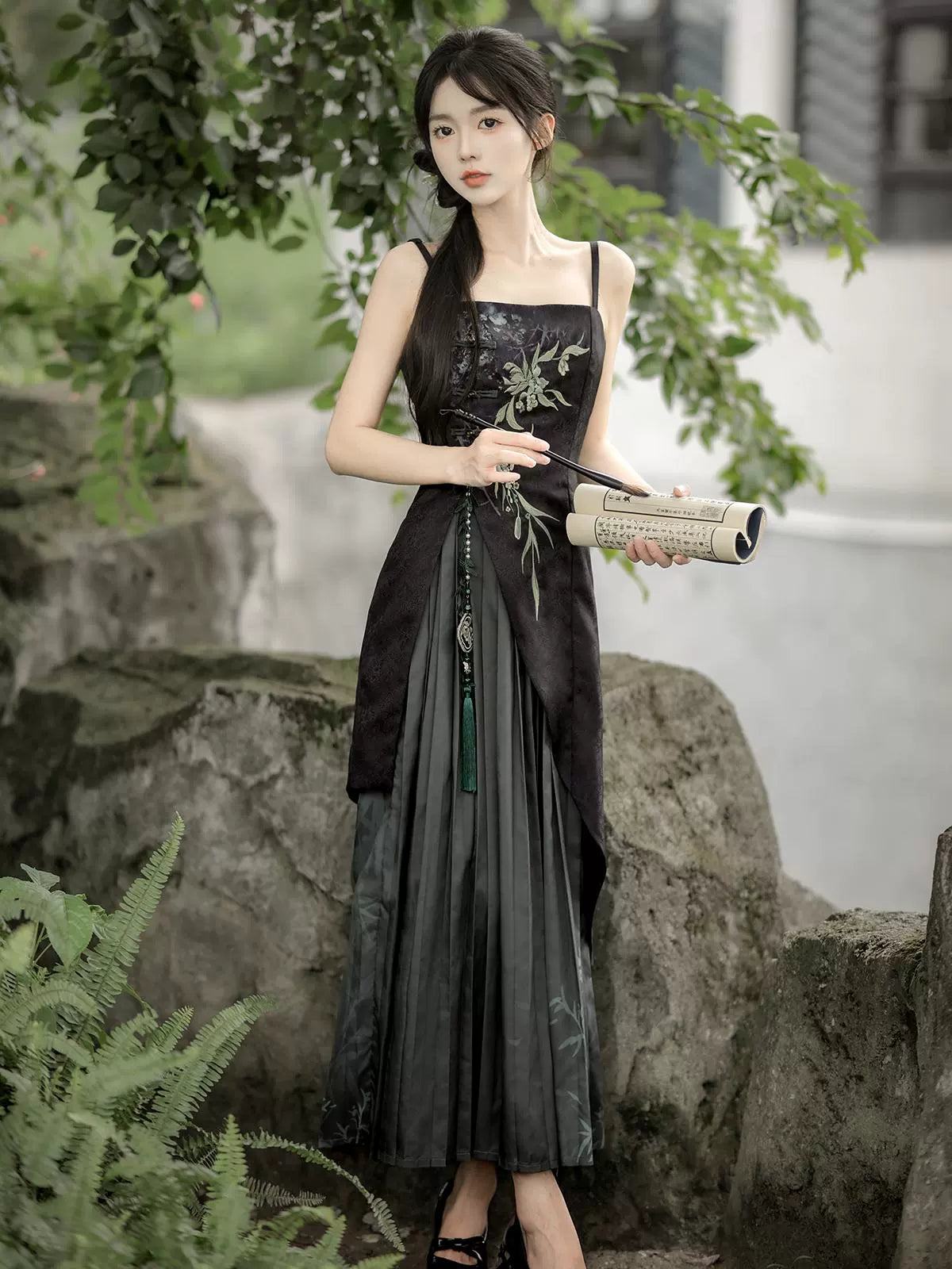 New Chinese Style Outfit: Snow in the Bamboo Ravine 竹涧雪