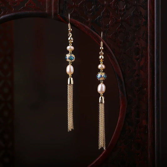 Alice Long Tassels Chinese Style Earrings