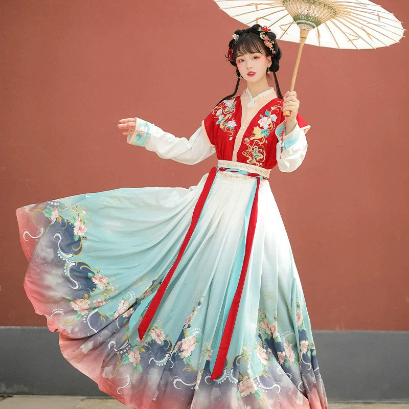 Dark Hibiscus 暗香芙蓉 - Tang Dynasty Style Beizi Qiyao Ruqun