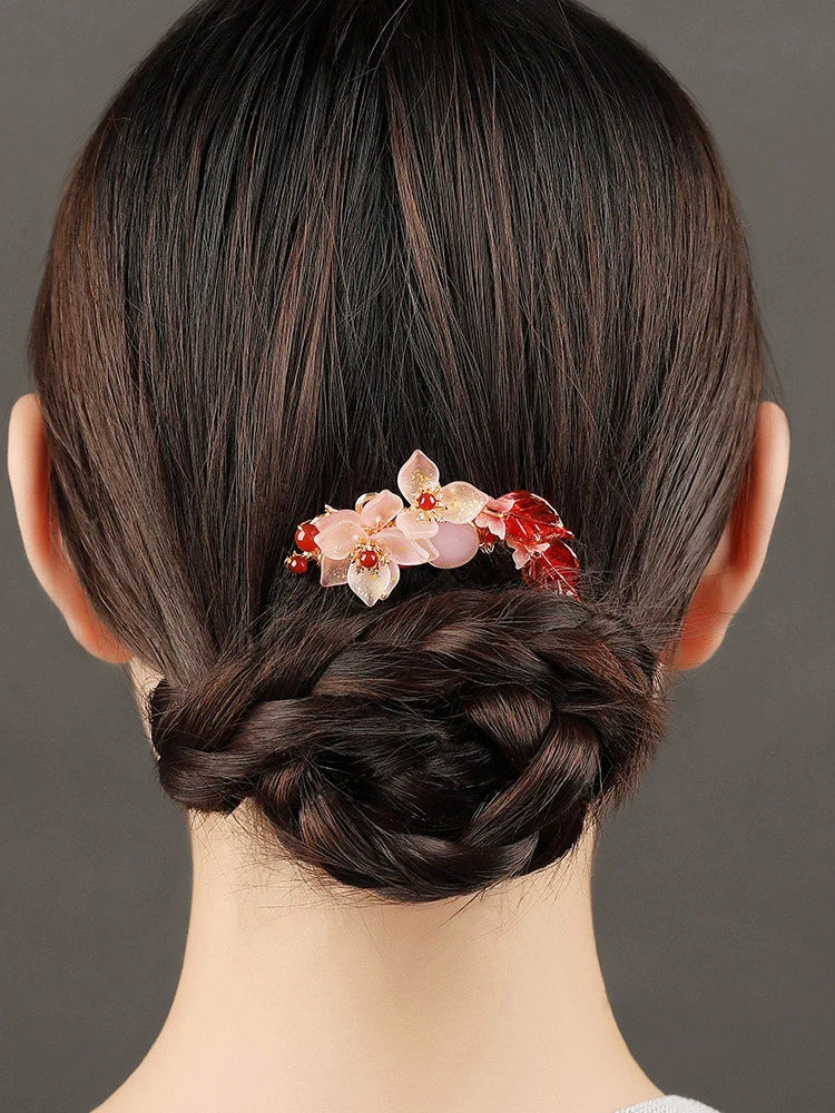 Back Hair Pin: Carmine