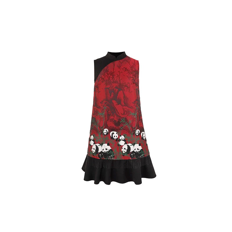 New Chinese Style Dress: Panda Forest