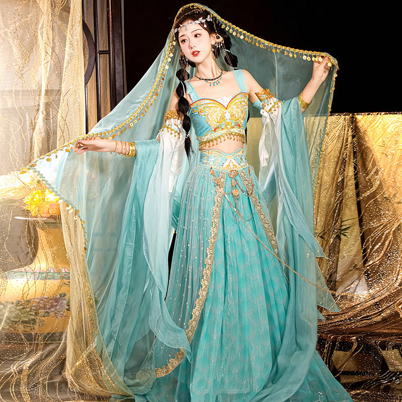 Blue Smoke - Dunhuang Goddess Feitian Tang Dynasty Costume