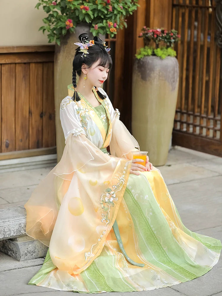 Topaz - Wei Jin Style Cross Collar Qiyao Ruqun