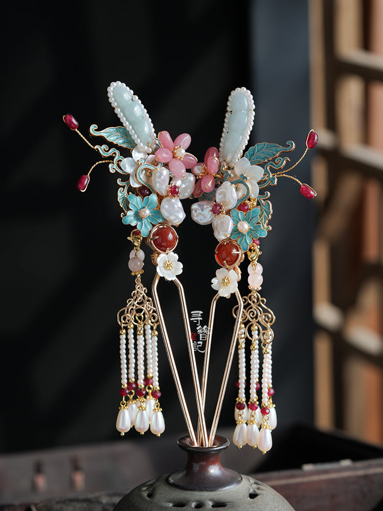 Hanfu Hair Accessories Set: Mountain Pavilions