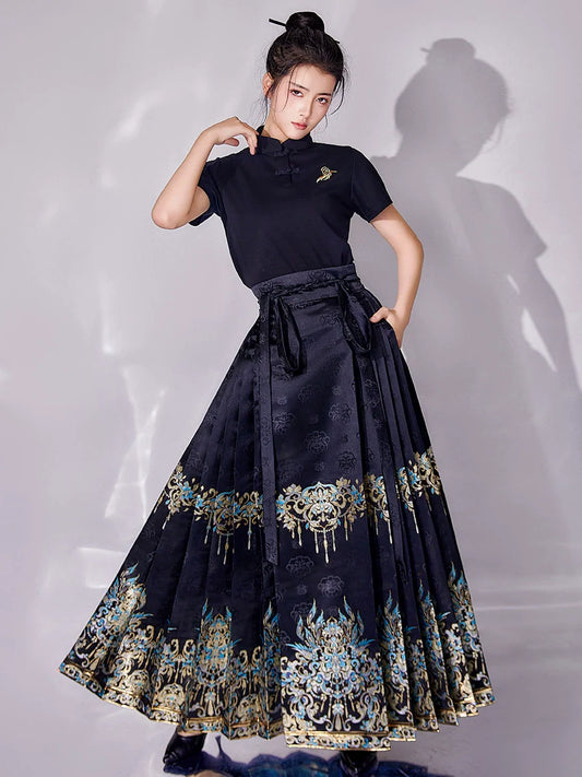 Ming Dynasty Modern Hanfu, Mamianqun, Phoenix Crown 凤冠 (Preorder)