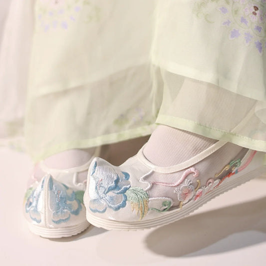 Ruby - Sheer Embroidered Chinese Hanfu Shoes