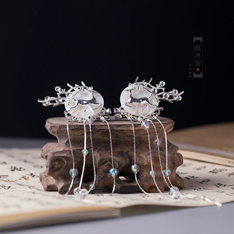 Long Tassels Hair Clips: Ancient Deer