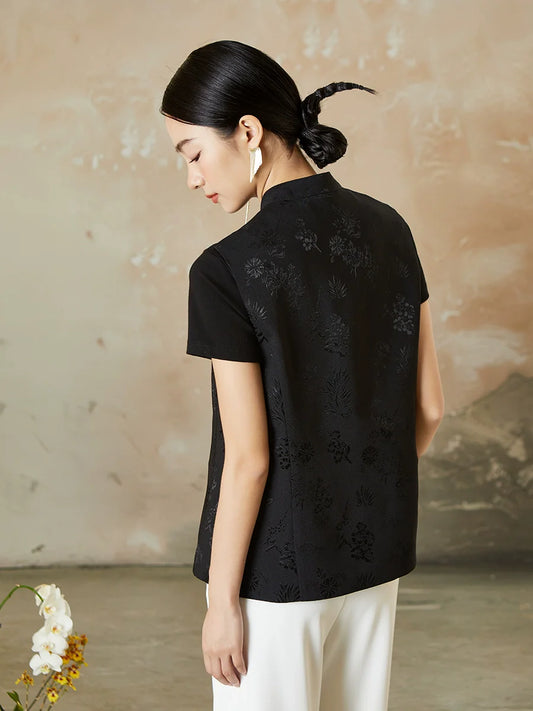 Onyx - New Chinese Style Jacquard Women Vest