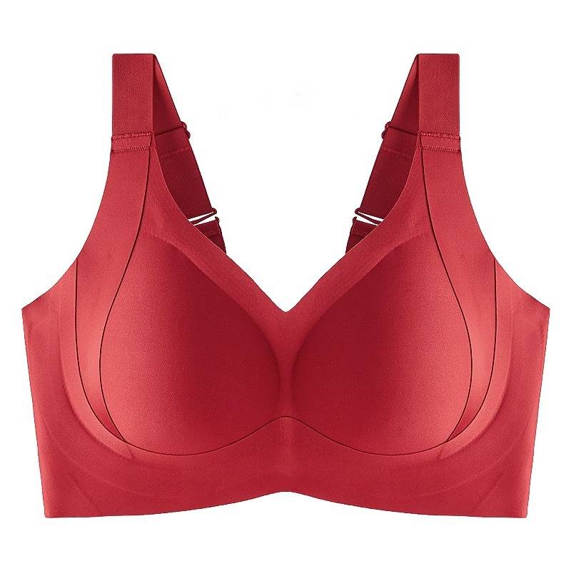 Women V Neck W-Support Wireless Full Coverage Bra