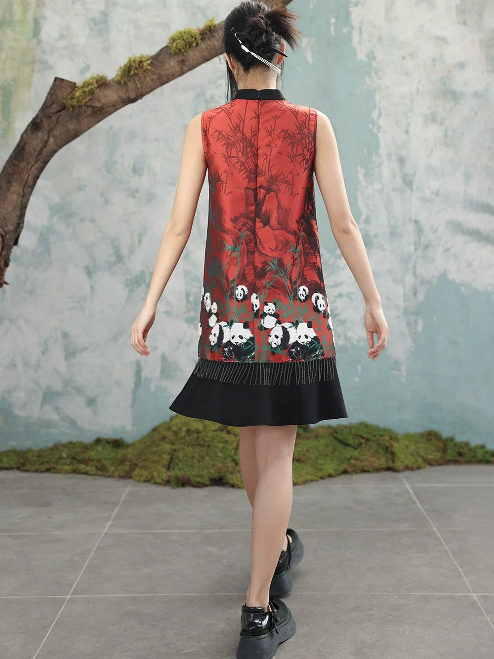 New Chinese Style Dress: Panda Forest