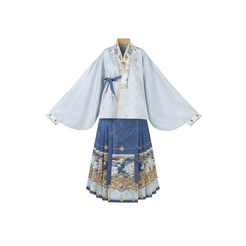 Octagonal Scenery 八角景 - Pipa Sleeve Top & Mamianqun Ming Dynasty Hanfu Set