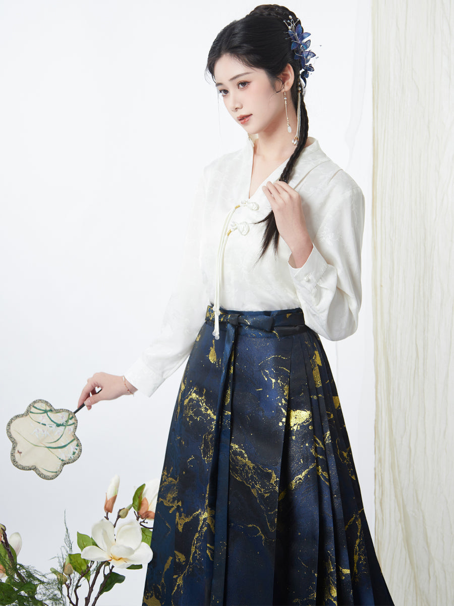 Quicksilver Sand 流银之砂 - Plus Size Hanfu Ming Dynasty Mamianqun