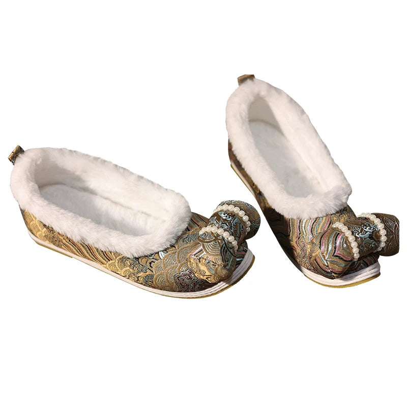 Stella - Embroidered Chinese Hanfu Bow Shoes