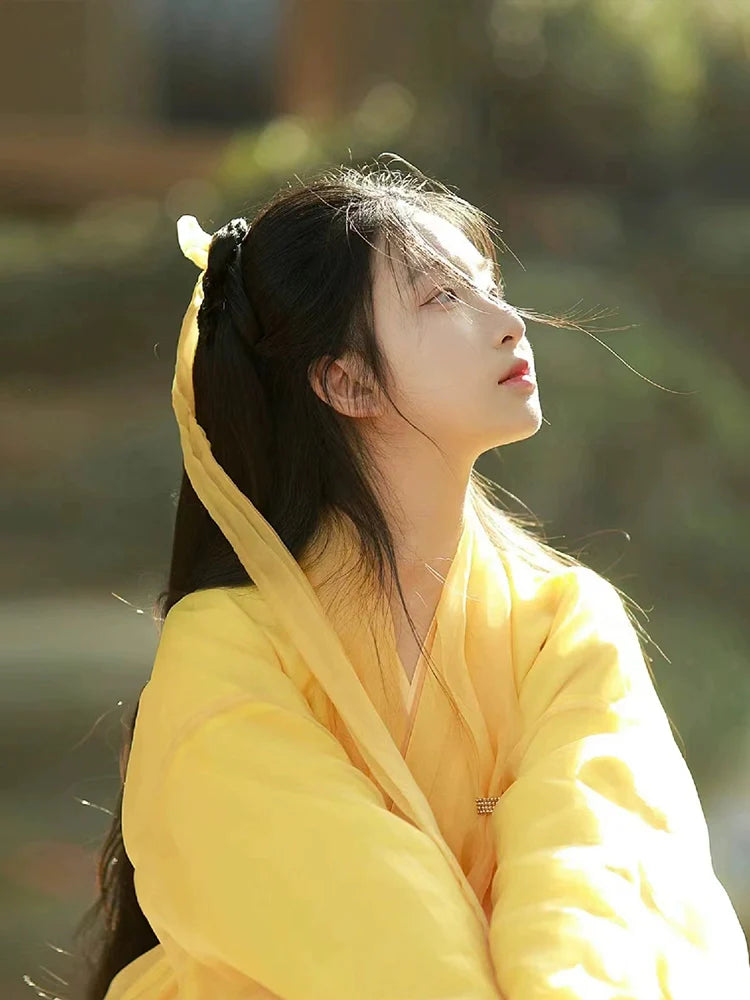 WJNS Dynasties Hanfu - Cross Collar Jiaoling Ruqun in Ginger