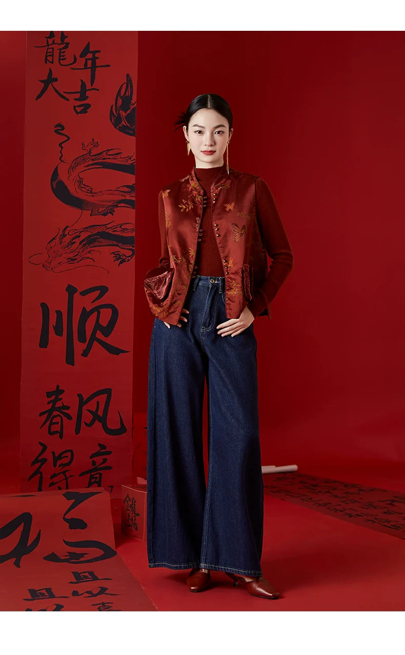 Poet - New Chinese Style Jacquard Women Vest