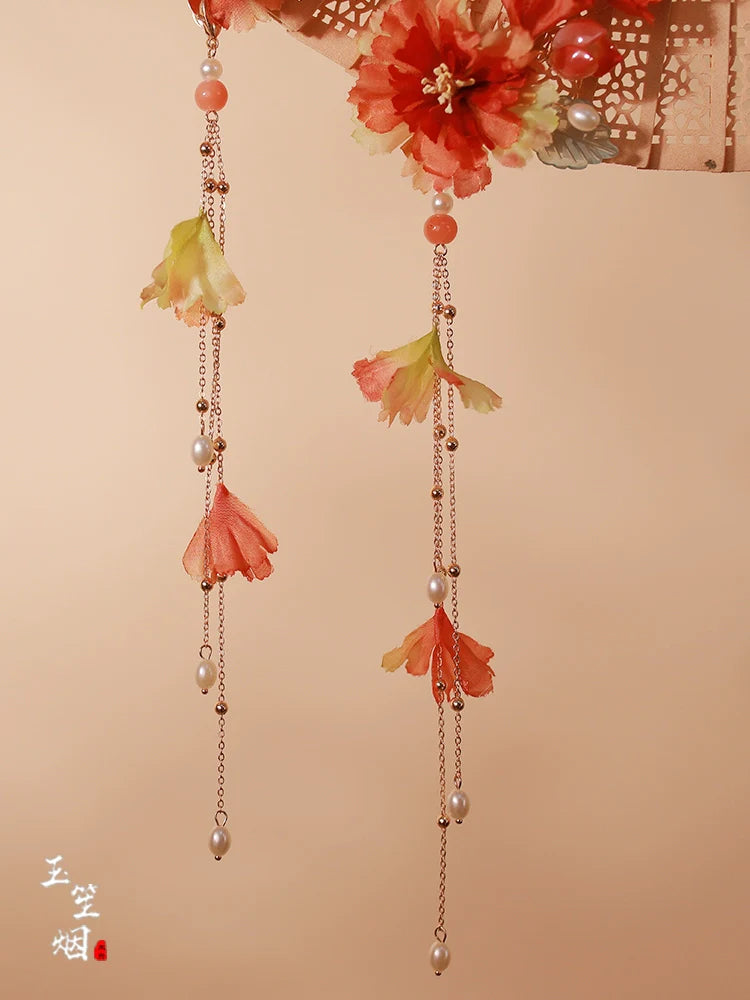 Hair Clips: Pomegranate Flower