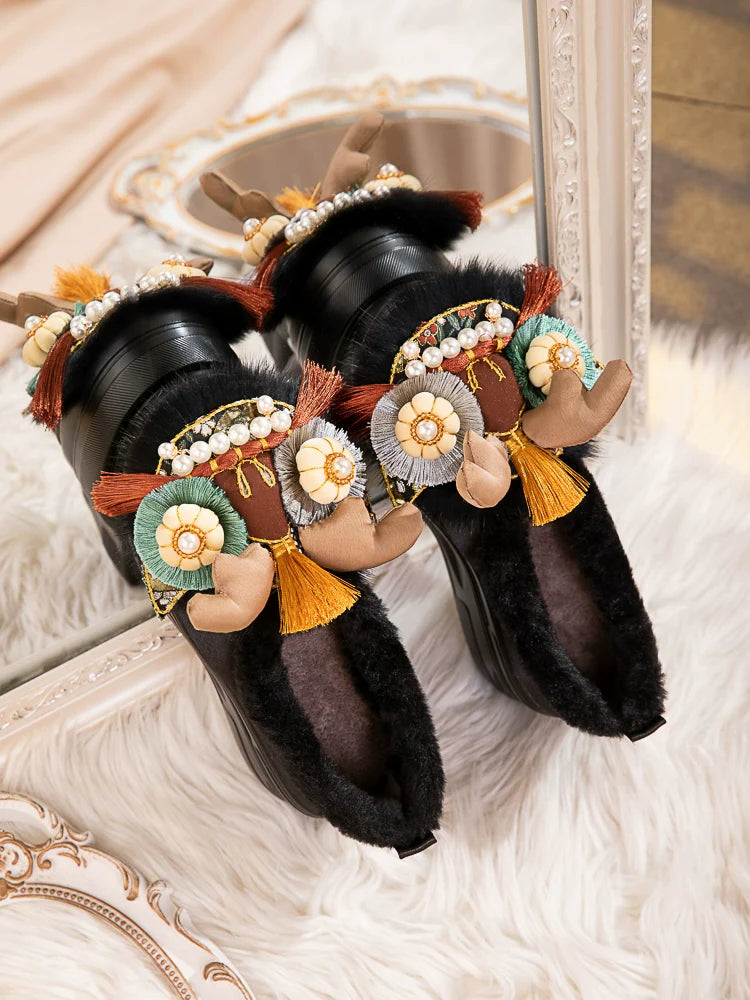 Juliette - Traditional Chinese Lion Furry Shoes