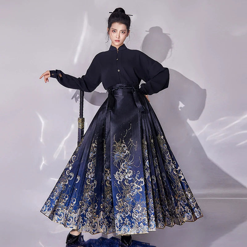 Ming Dynasty Modern Hanfu, Mamianqun, Starry Skies