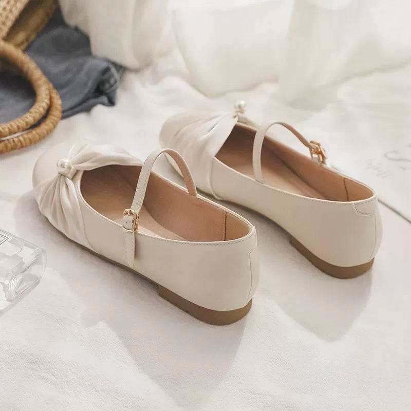 Adeline - Plain Bow Cheongsam Shoes