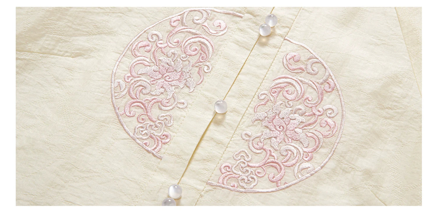 Ming Dynasty x Modern Hanfu: Summer Mist 粉雾花影 (Preorder)