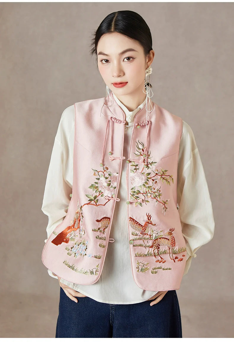 Spring Paper - New Chinese Style Jacquard Women Vest