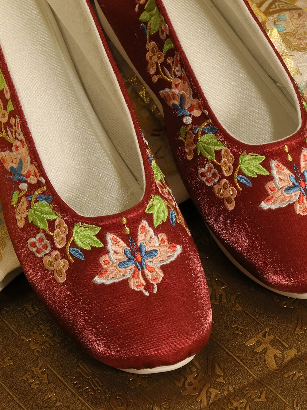Deep Rose - Traditional Satin Shoes for Hanfu