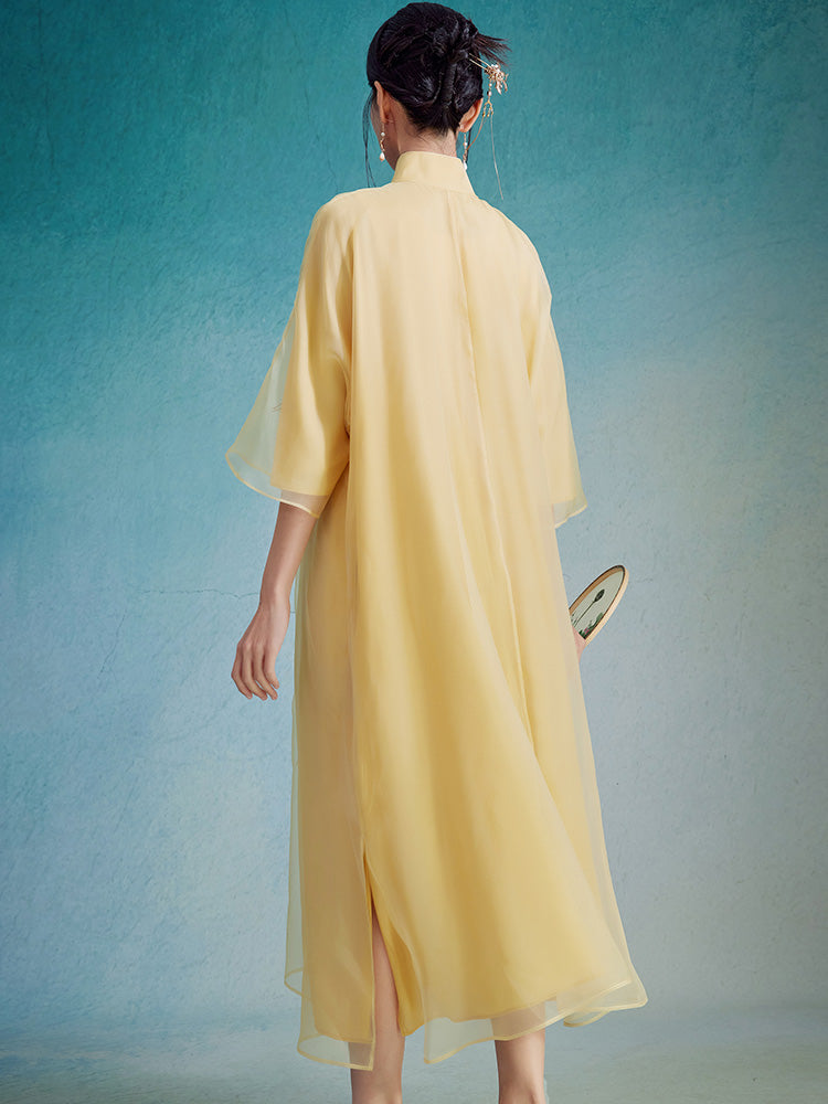 Xiangye - 100% Silk Loose Cheongsam Dress