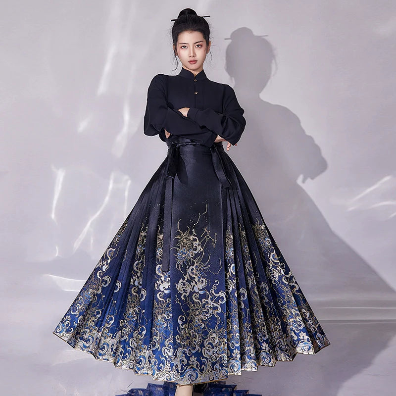 Ming Dynasty Modern Hanfu, Mamianqun, Starry Skies