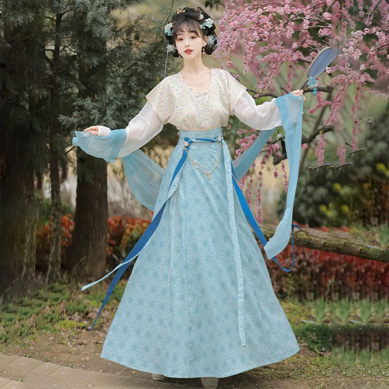 Mirror Flower Ballad 镜花谣 - Tang Dynasty Style Round Collar Qiyao Ruqun